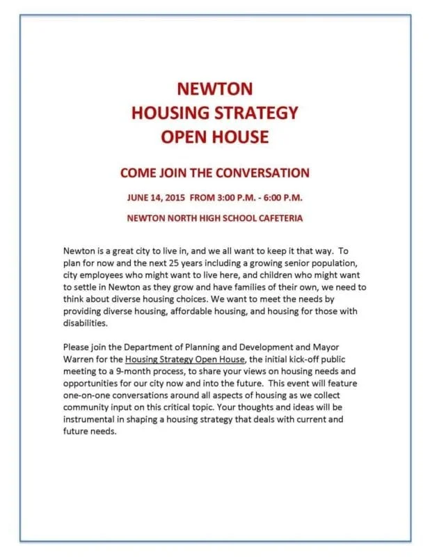 Housing Strategy Open House on June 14