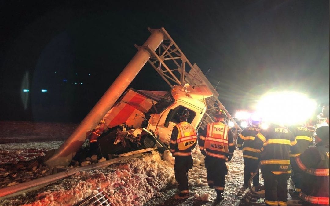 Tractor trailer crash on 128 this morning