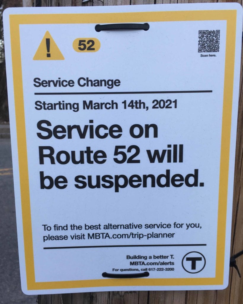 Route 52 suspension notice