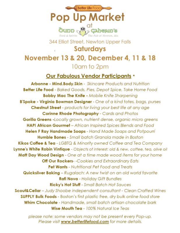 Pop-Up market returns to Dunn Gaherin’s parking lot today (Sat)