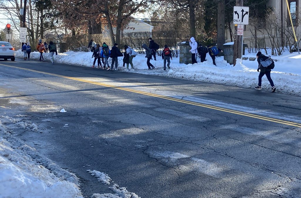 Sidewalk clearing at NNHS